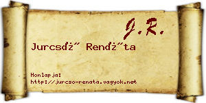 Jurcsó Renáta névjegykártya
